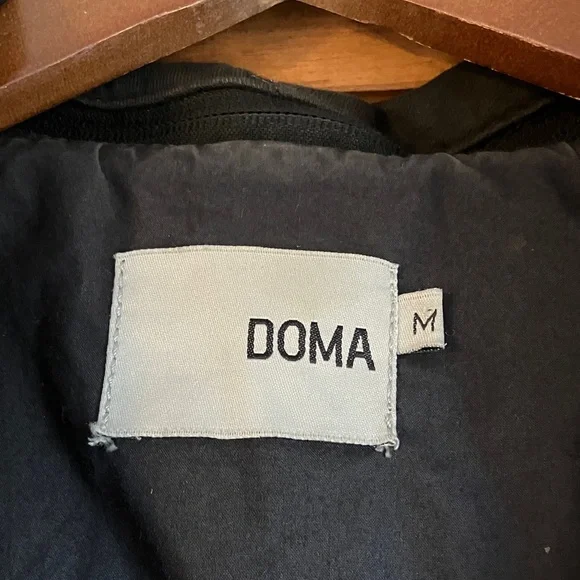 Doma Black Leather Jacket with Hoodie - Picture 2 of 9